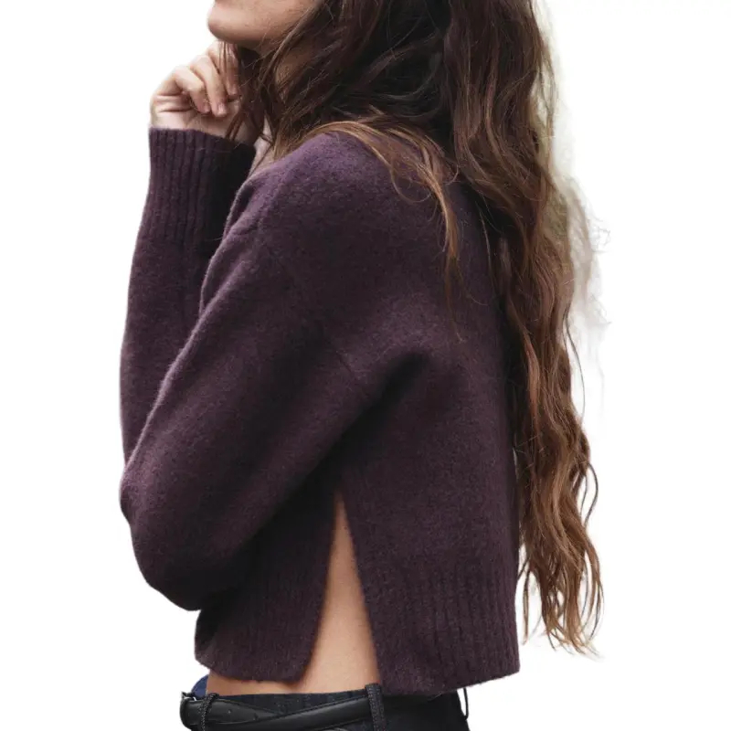 ZARA Sweater Women's Dark Purple-2