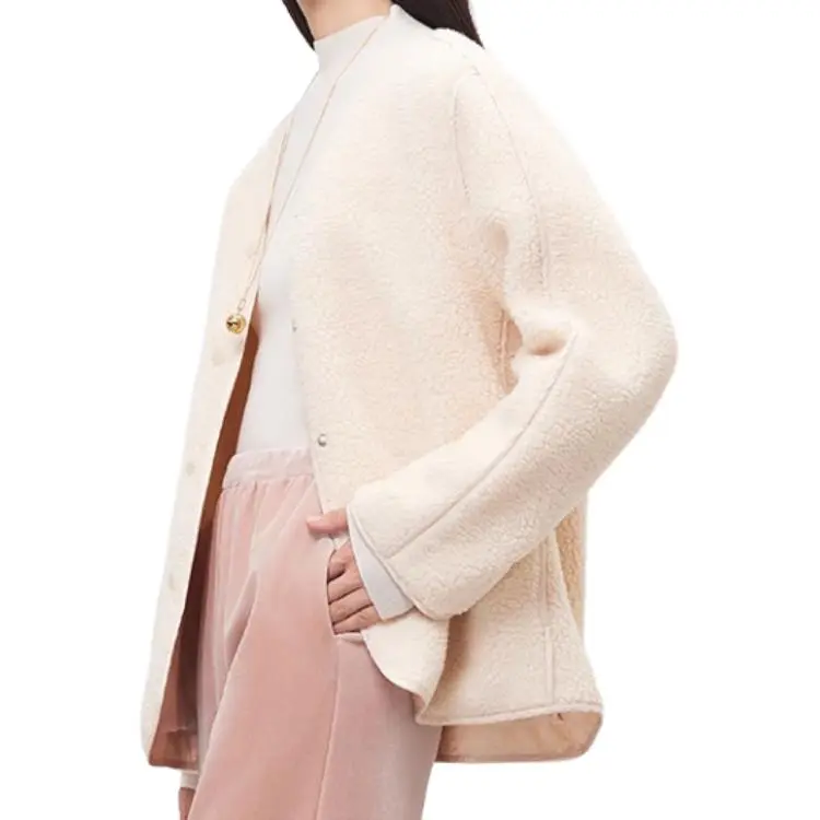 NAWEI Velvet feel Coat Women's Ivory-3