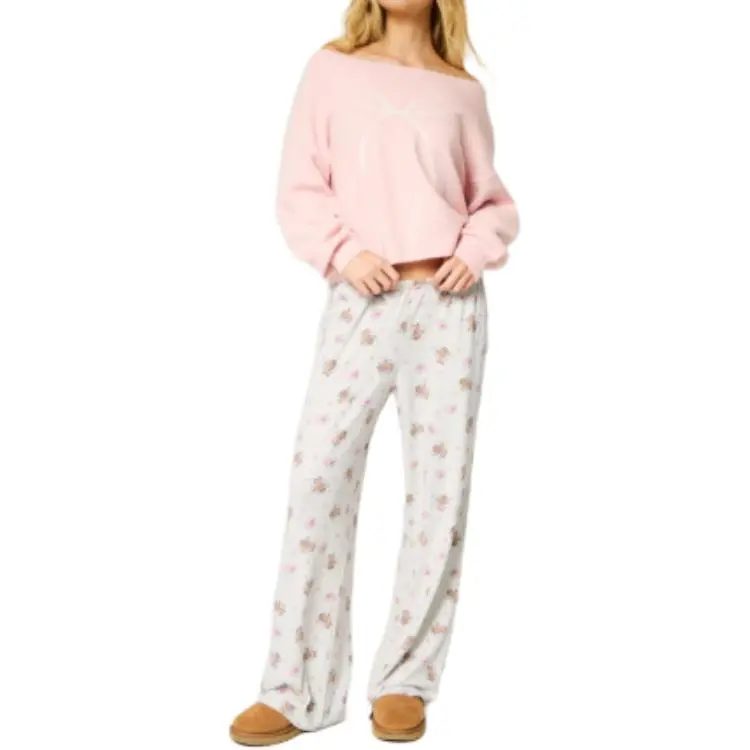 Hollister Pajama Pants Women's White-4