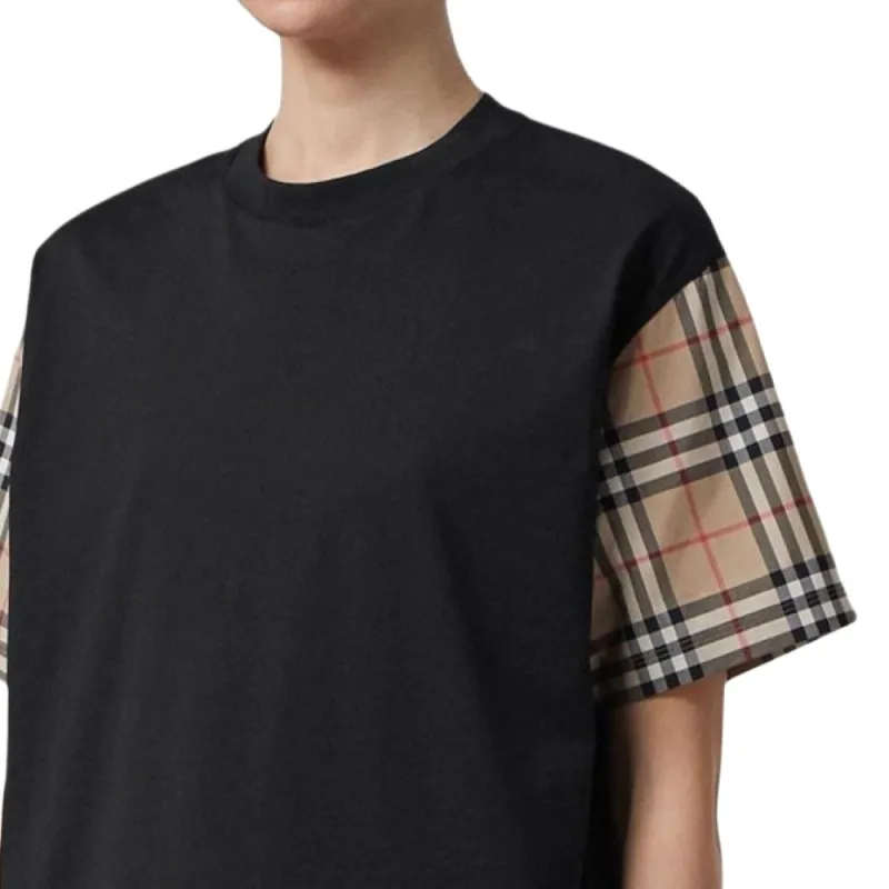 Burberry Vintage Check-Sleeved Crewneck T-Shirt-4
