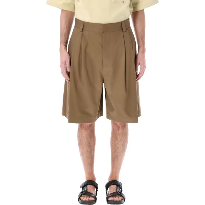 Bottega Veneta Gabardi Shorts Knitted Sweatpants Men's Brown-1