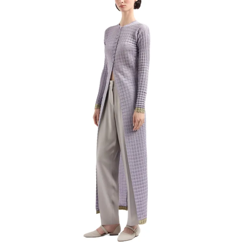 GIORGIO ARMANI Pleated Jersey Long Cardigan-3