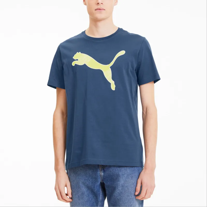 PUMA Graphic T Shirt Men's Dark Denim Blue-2