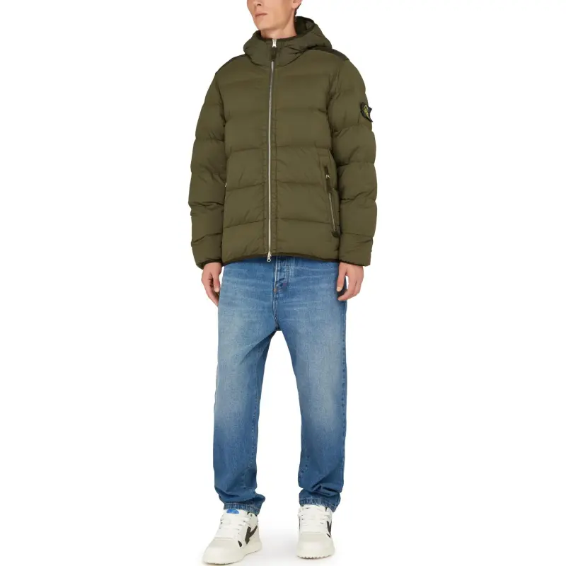 STONE ISLAND Compass Patch Zip Up Puffer Jacket-3
