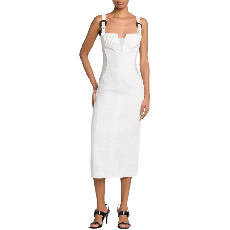 VERSACE JEANS COUTURE Sleeveless Dress Women's White-3