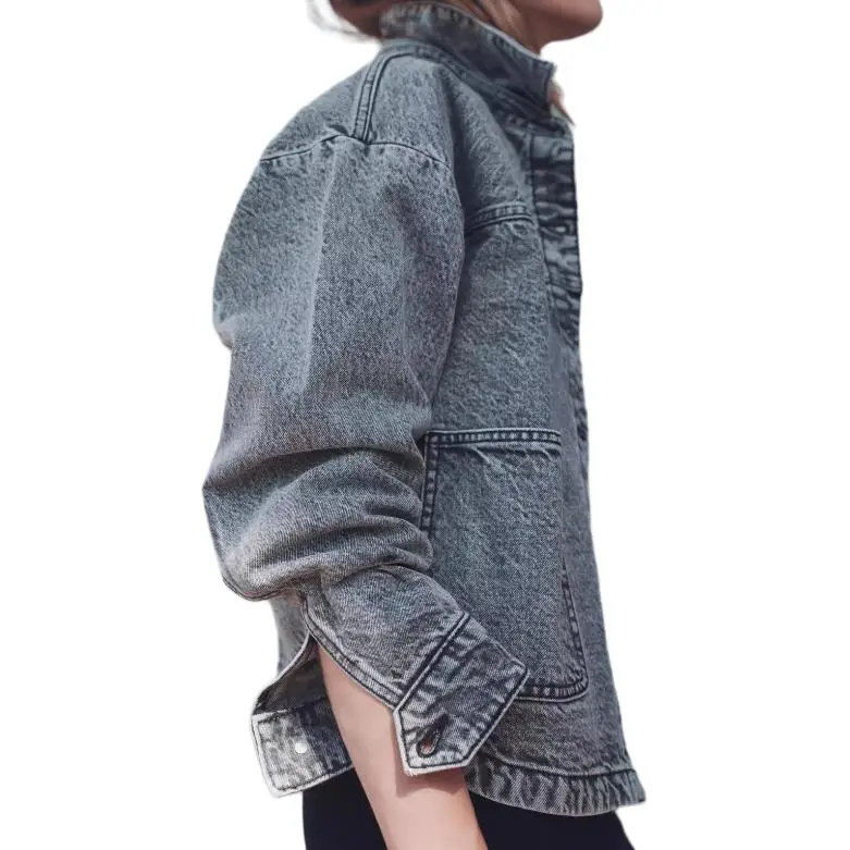 ZARA Denim Jackets Women's Gray-2