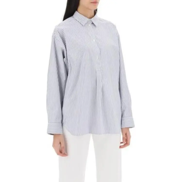 TOTEME Striped Half Buttoned Shirt-2