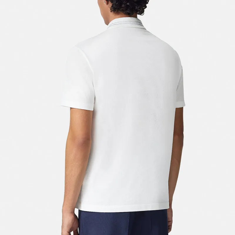 VERSACE Medusa Embroidered Short Sleeved Polo Shirt-3