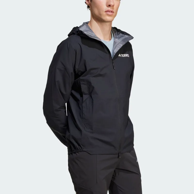 Adidas Terre SS25 Waterproof And Windproof Windbreaker Jacket Men's Black-3