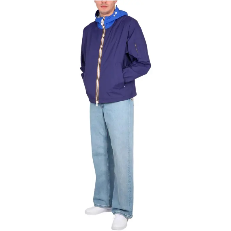 K WAY Drawstring hood Zip up Jacket-3