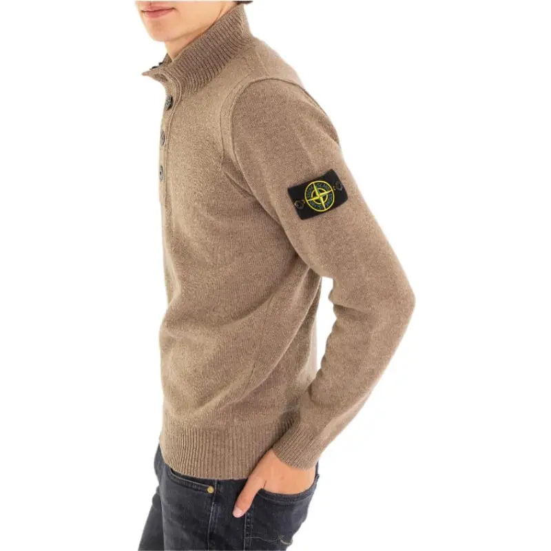 STONE ISLAND Buttoned High Neck Jumper-3
