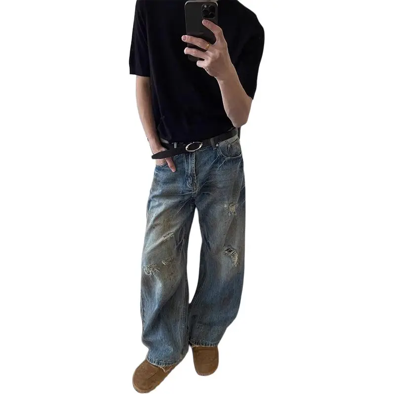 DUATOGE Jeans Men's Vintage Blue -3