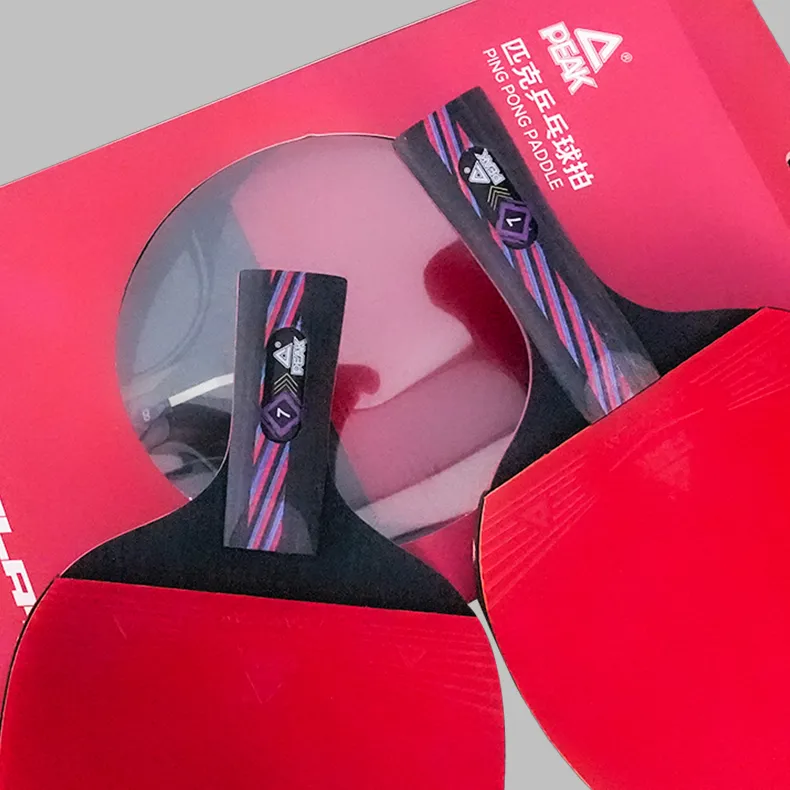 PEAK Ping Pong Paddles Unisex 7 Layer Solid Wood Black Red-3