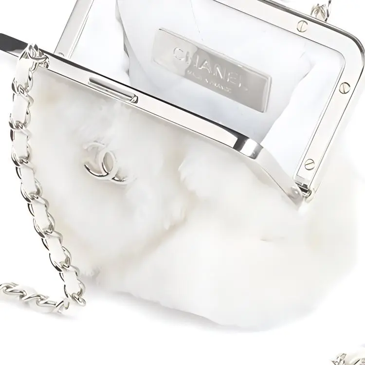 CHANEL Shearling Sheepskin Mini Bag One Shoulder Crossbody Clutch Mini Women's White-4