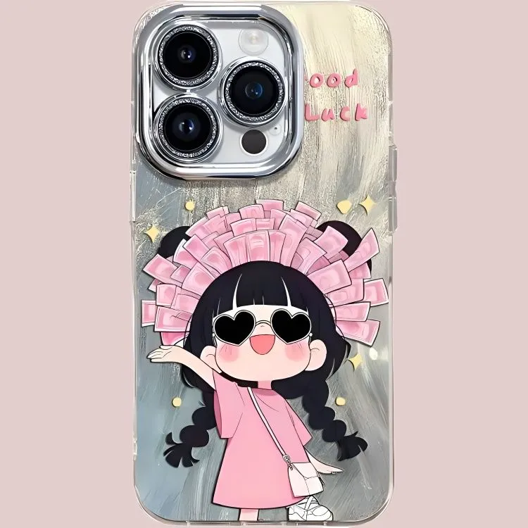 Wei Xin Acrylic Material Camlet Prosperity Girl Phone Cases Compatible With IPhone 16/15 Pro Max/Apple 13/14 Pro/Max-1