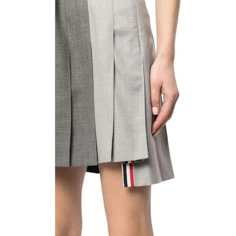 THOM BROWNE Rwb Striped Pleated Mini Skirt-4