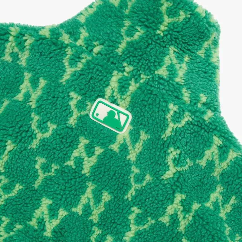 MLB Velvet feel Coat Unisex Green-3