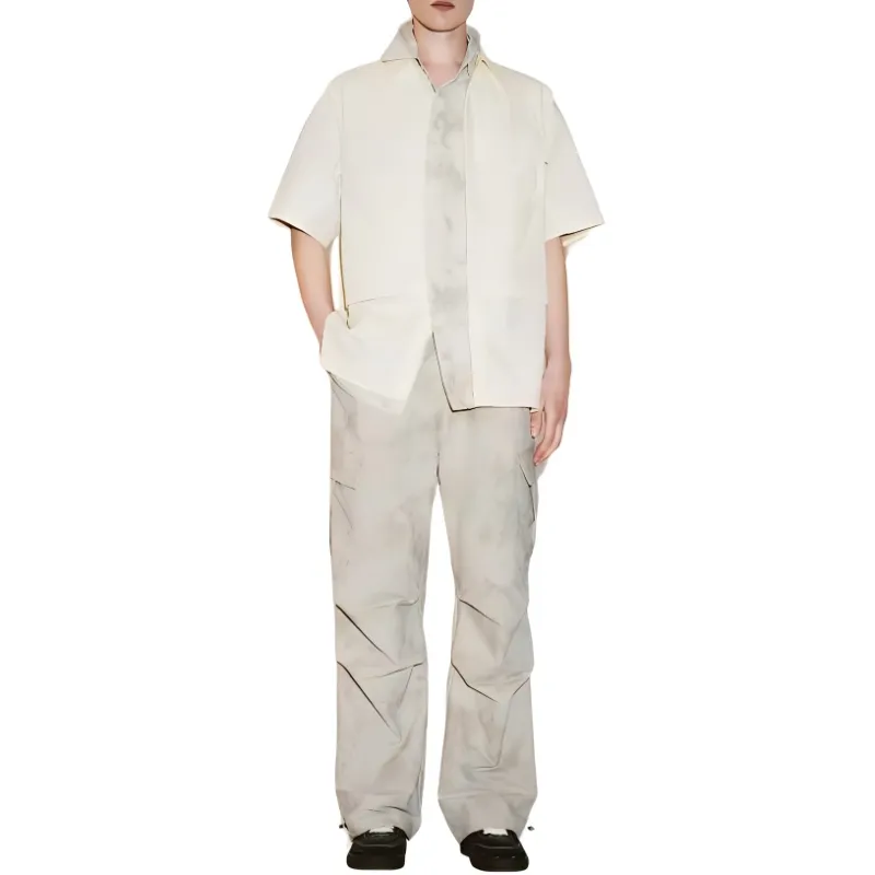 URBAN REVIVO Casual Pants Men's Nude Apricot-3