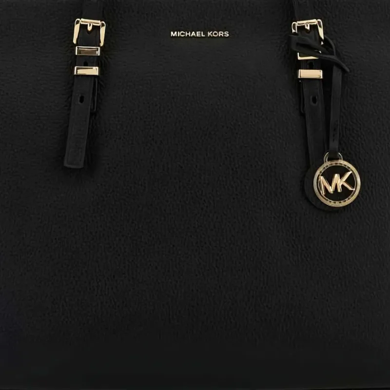 MICHAEL KORS Polyurethane Tote Bag, Shopping Bag, Shoulder Bag Unisex Black-3