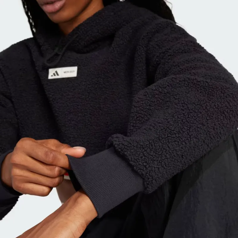 Adidas Moon Boot Cropped Hoodie Black-4