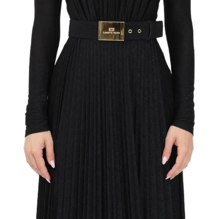 Elisabetta Franchi SS23 Long Sleeved Dress Women's Black-2