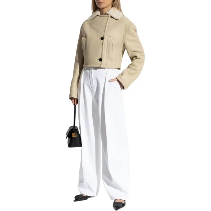 Jacquemus Double Breasted Shearling Coat-1