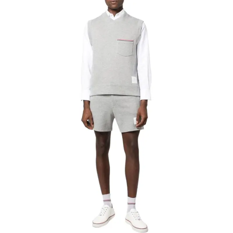 THOM BROWNE RWB stripe Cotton Vest-2