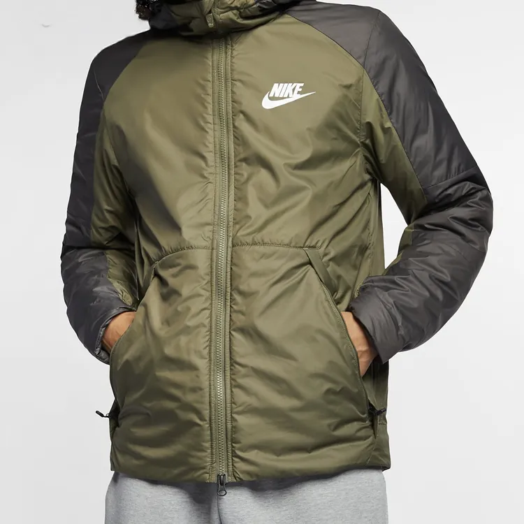 Nike Puffer Jackets Men Army Green-3