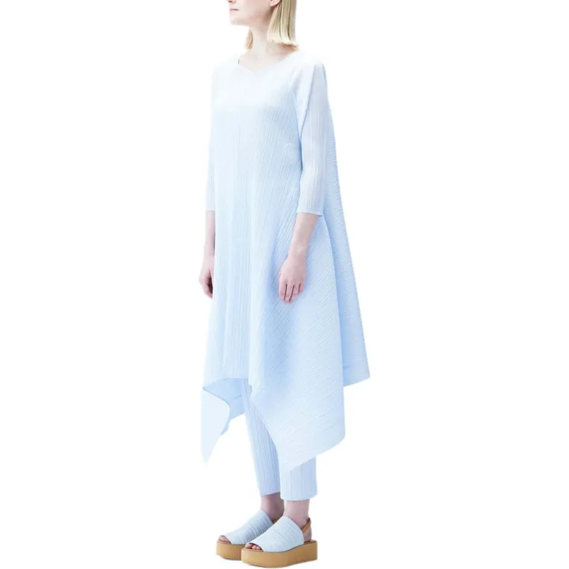PLEATS PLEASE ISSEY MIYAKE SS24 Long Sleeved Dresses Women's Ice Gray-4