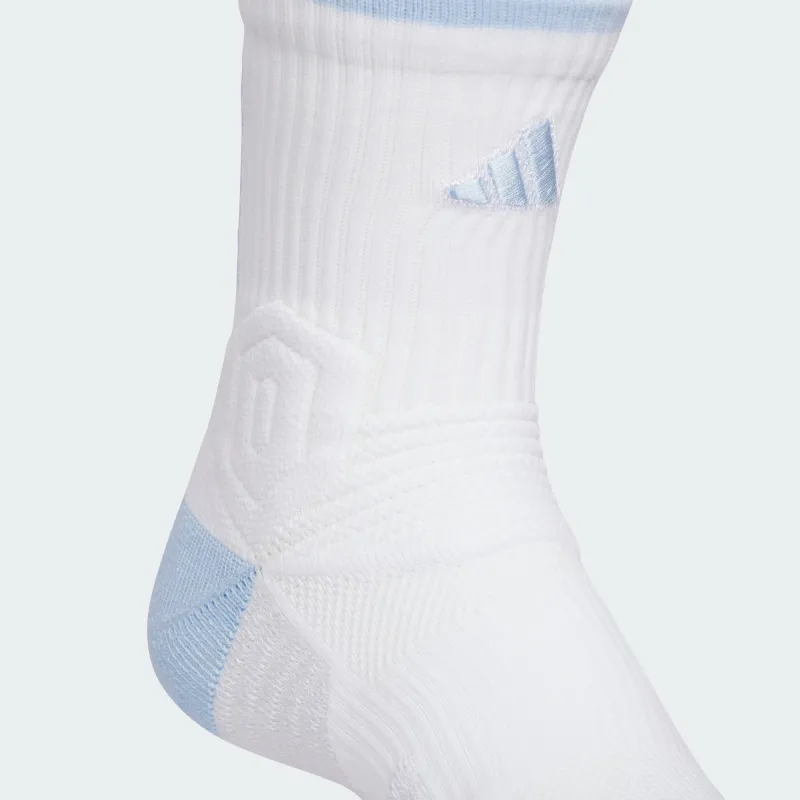 Adidas Basketball Socks Unisex 1 Pack White/Glossy Finish Blue-2