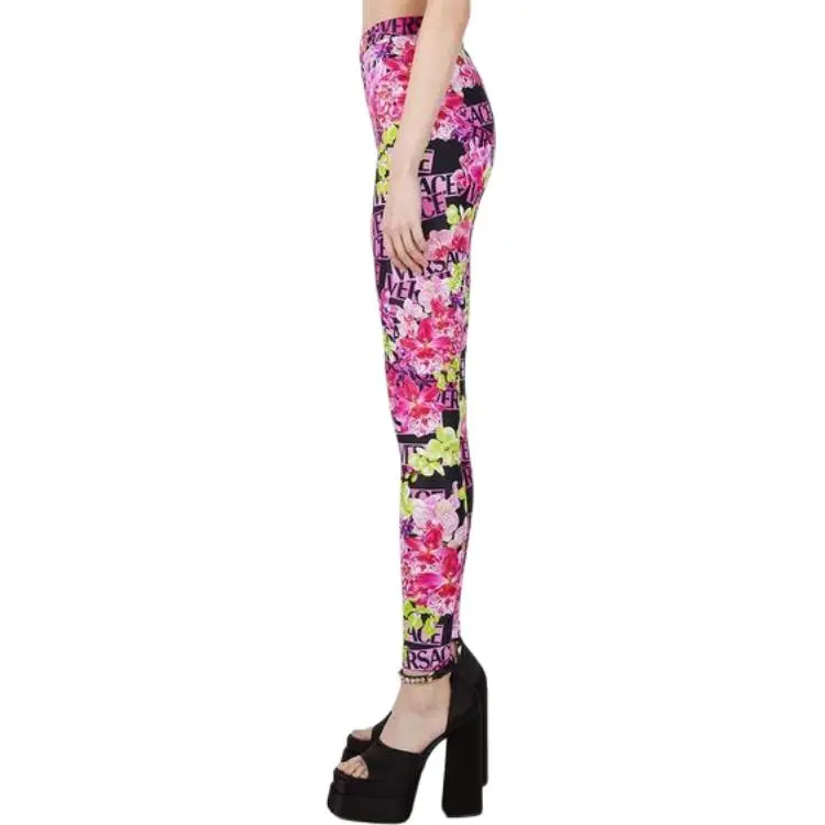 VERSACE Floral print Leggings-4