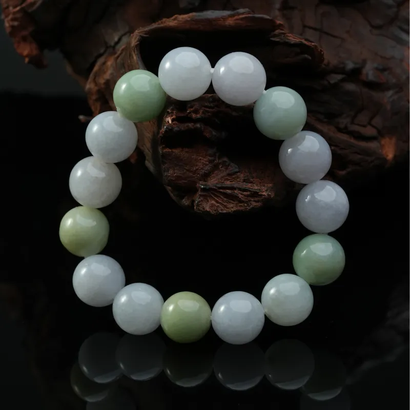 Seven Colorful Treasures Glutinous Jade Jadeite Bracelets Men's-6