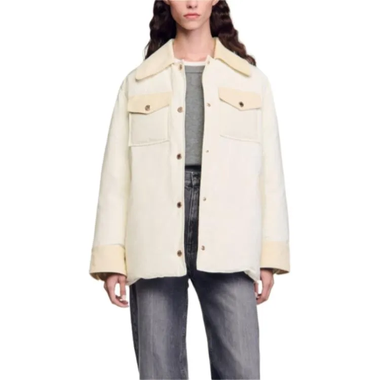 Sandro Puffer Jacket Women's White-2