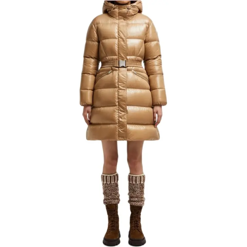 Moncler Logo Patch Hooded Down Coat-3
