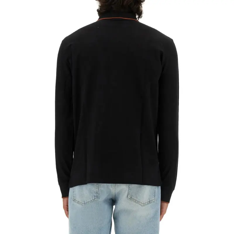 PS By Paul Smith Zebra Logo Long Sleeve Polo Shirt-1