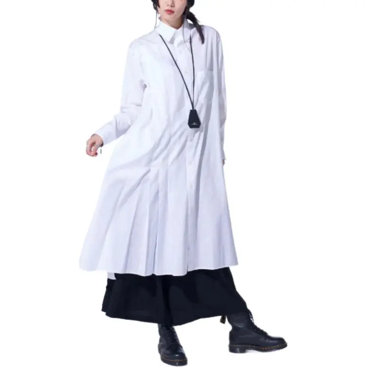 Yohji Yamamoto S'YTE FW24 Long Sleeved Dress Women's White-3