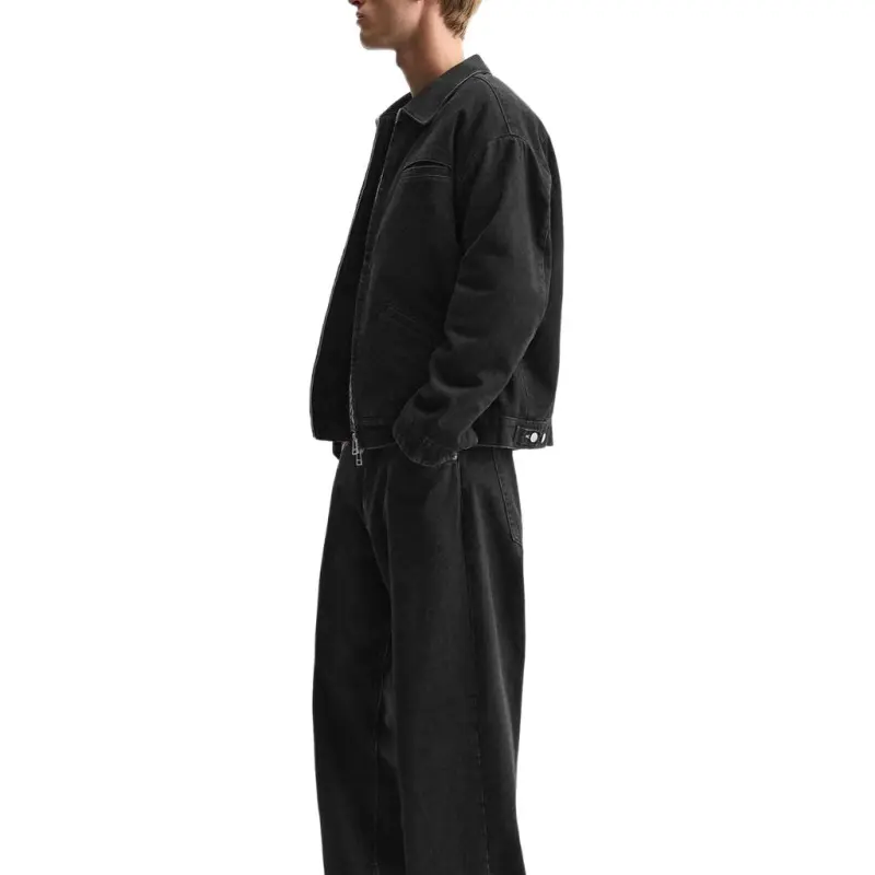 ZARA Denim Jackets Men Black-3