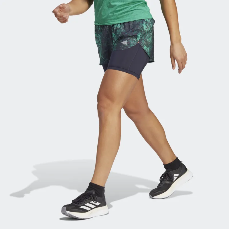 Adidas RUN-FAST Sports Shorts Women's Black Green-1