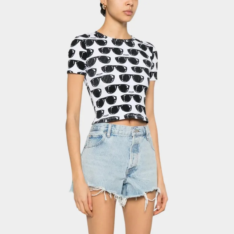 MOSCHINO Sunglasses print T shirt-1