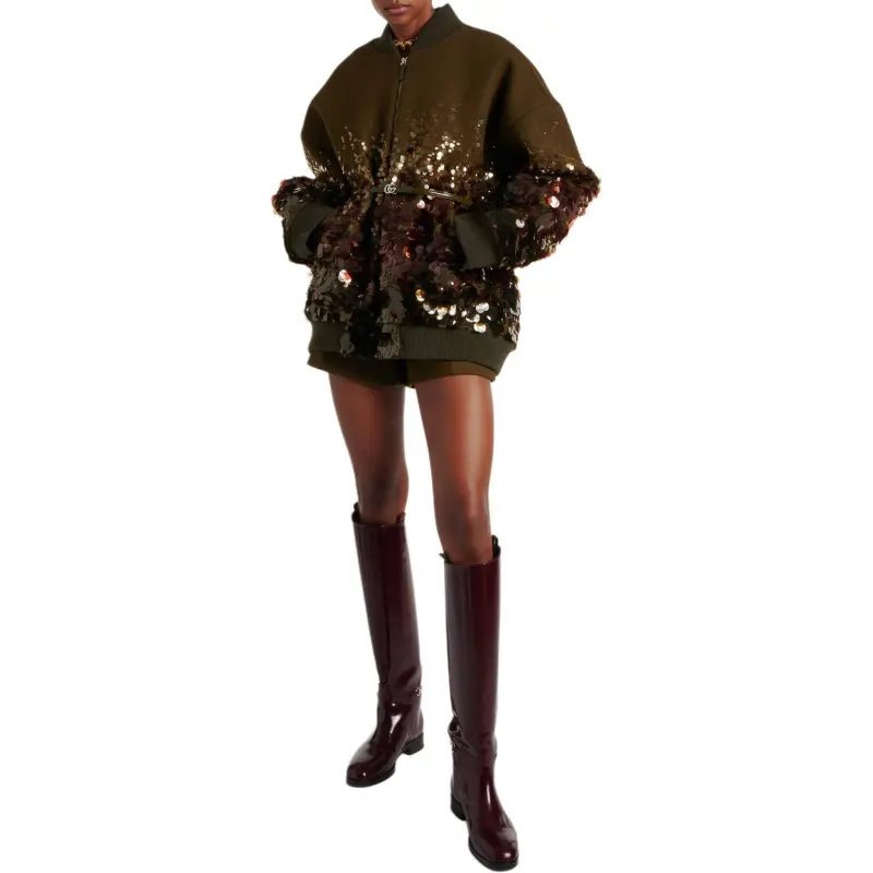GUCCI Sequinned Zip-Up Jacket-4