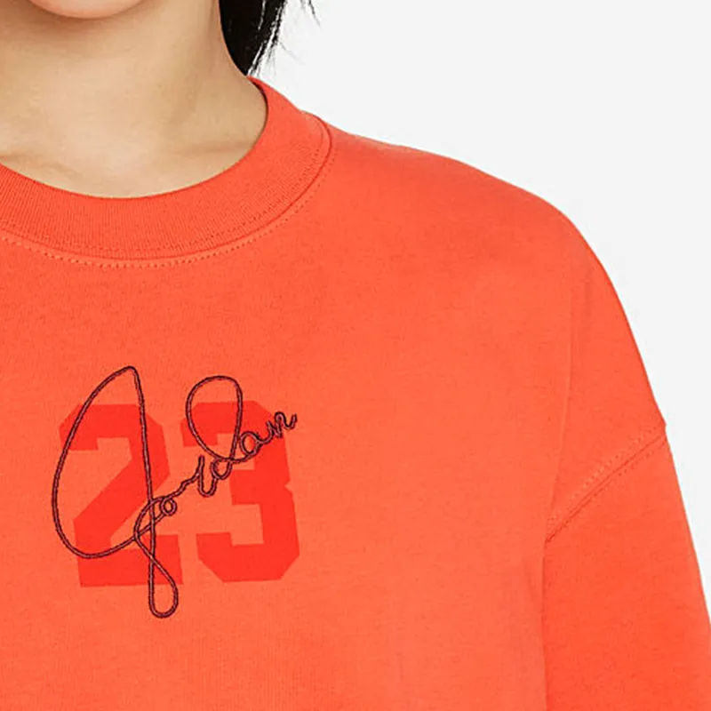 Jordan Drop Shoulder Sleeve T Shirt Women's Orange-3