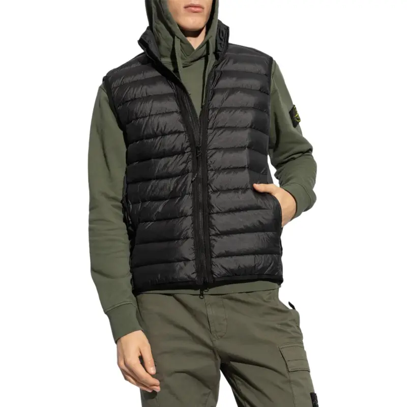 STONE ISLAND Compass Patch High Neck Padded Gilet-3