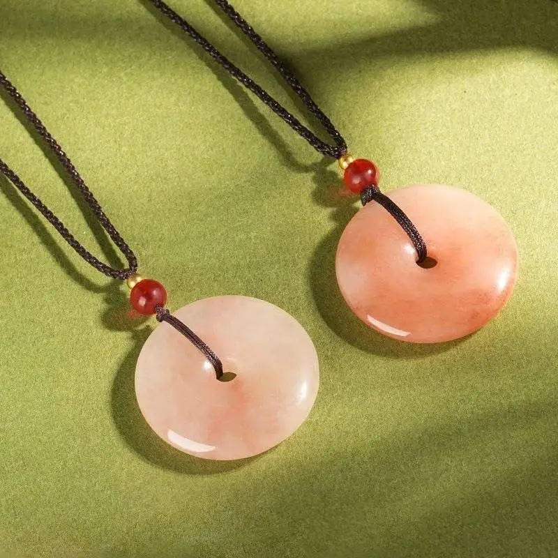 Gifts Golden Silk Jade Necklaces Unisex-3
