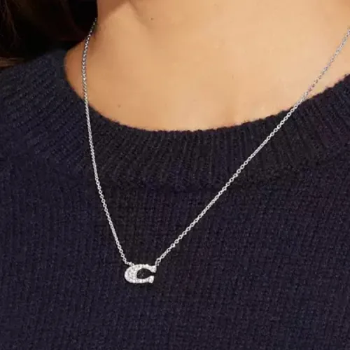 COACH Gold Plated Brass Necklaces Women's Silver