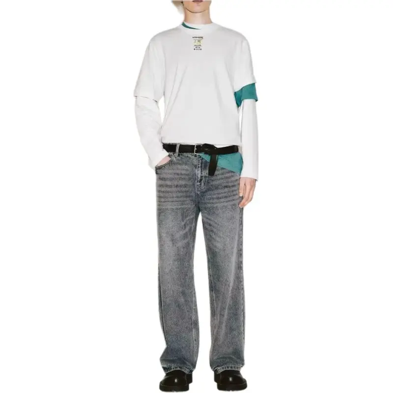 URBAN REVIVO Jeans Men's Dark Gray Blue-3