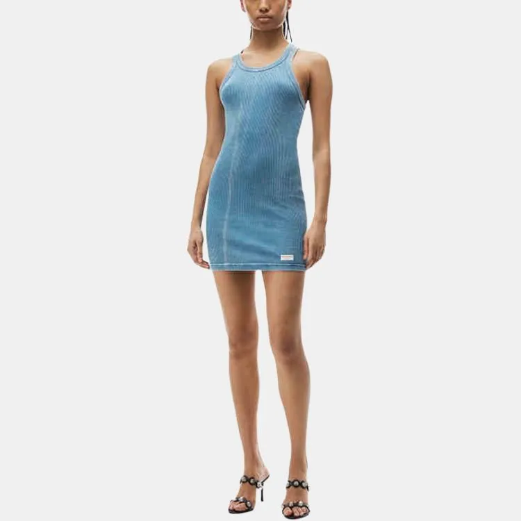 Alexander Wang Bodywear Series FW24 Sleeveless Dress Women's Washed Blue-1