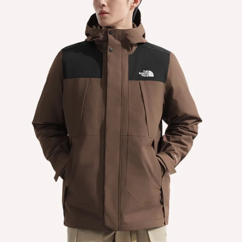 THE NORTH FACE City Outdoor Collection Windbreaker Jackets Men Brown Shopping Bag-2