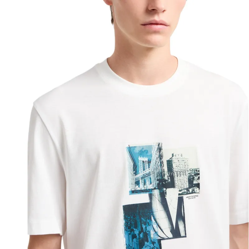ARMANI EXCHANGEAE T Shirt Men's Cream White-4