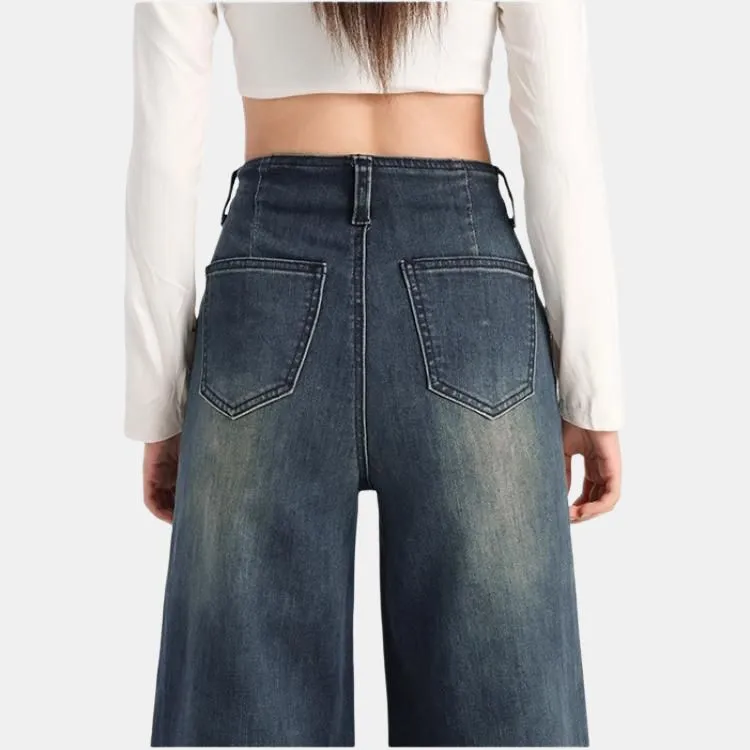 YINLEI Jeans Women's Vintage Blue-3