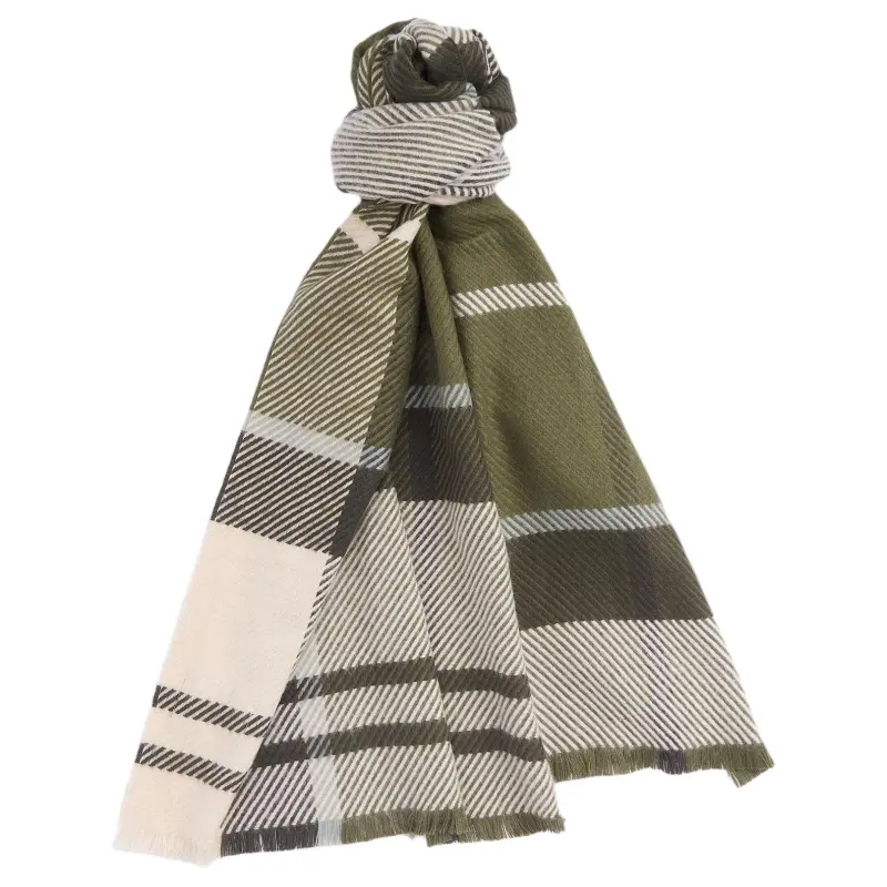 BARBOUR Acrylic Knit Scarves Women's Green-1
